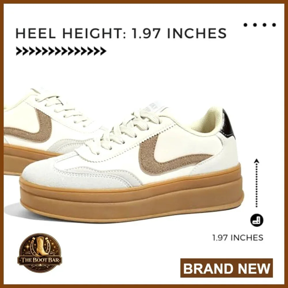 Women's Platform Sneakers Retro Casual Comfortable Walking Shoes Thick Sole